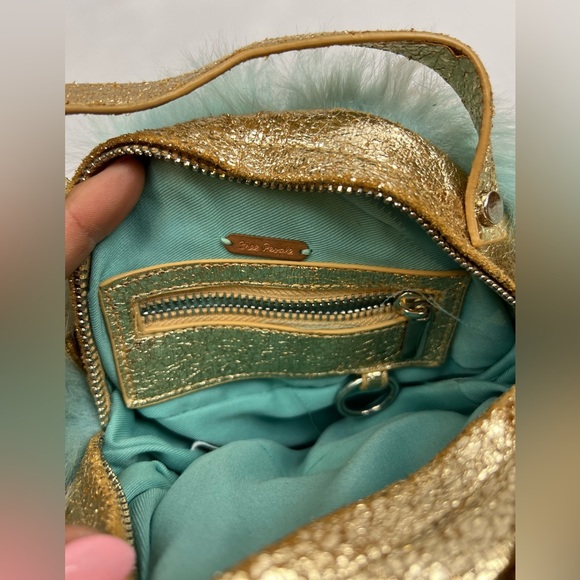 Free People | Bags | Free People faux fur blue circular bag with metallic straps - Picture 6 of 8